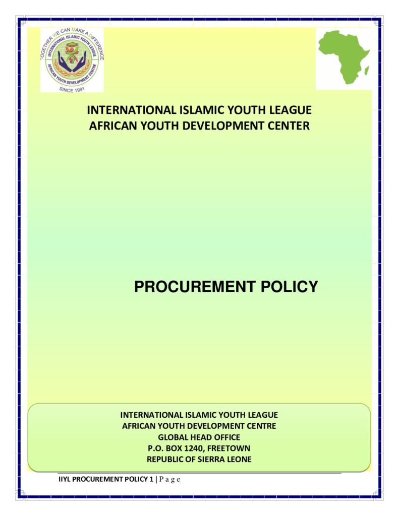 thumbnail of PROCUREMENT POLICY